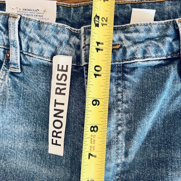 H.M. Women's Denim Ankle Jeans Size 14 Vintage Slim High Waist Stretch Blue NWT - Picture 11 of 12
